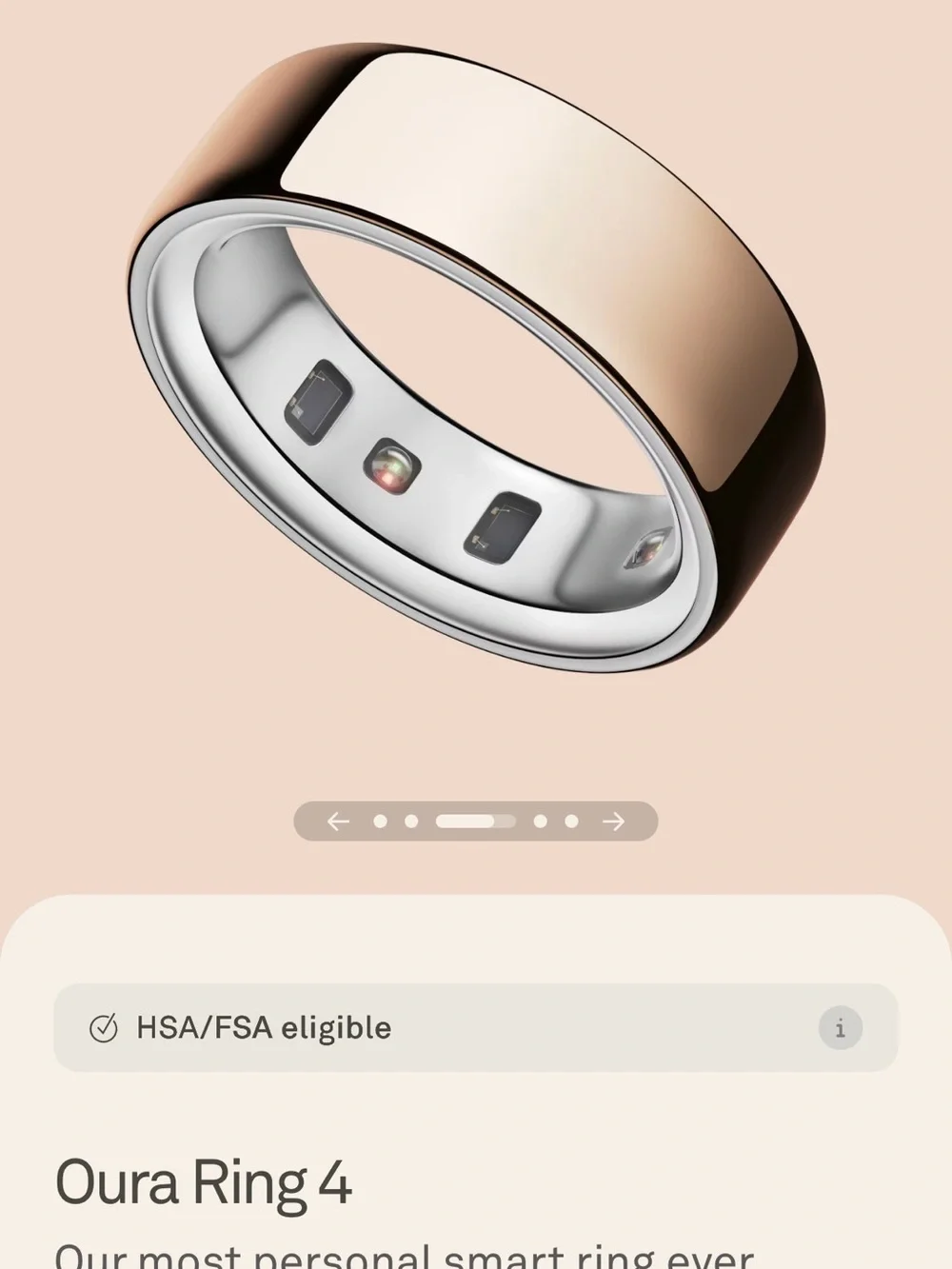 Oura Ring 4 Rose Gold Smart Ring